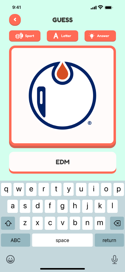 Sports Logo Quiz Legends - Guess screen