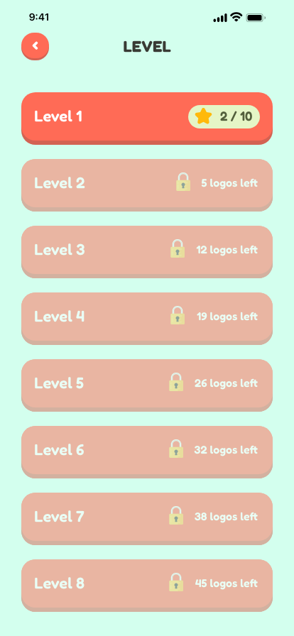 Sports Logo Quiz Legends - Level screen